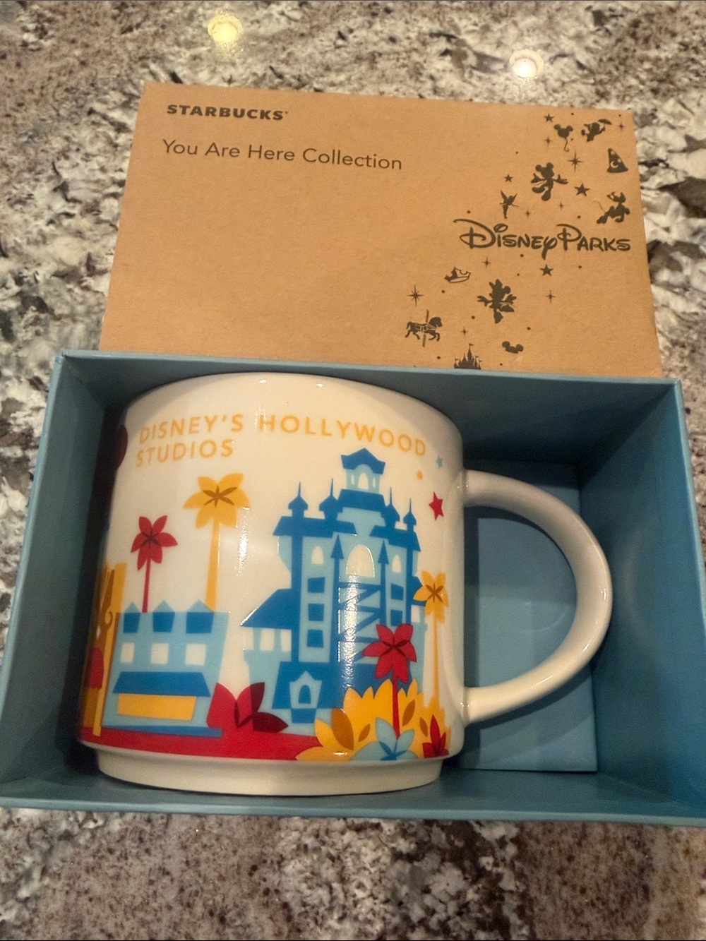 Starbucks Disney's Hollywood Studios Blue & White You Are Here Mug new